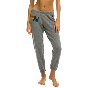 Aviator Nation LOGO SWEATPANTS - HEATHER GREY NWT size XS